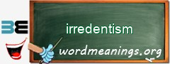 WordMeaning blackboard for irredentism